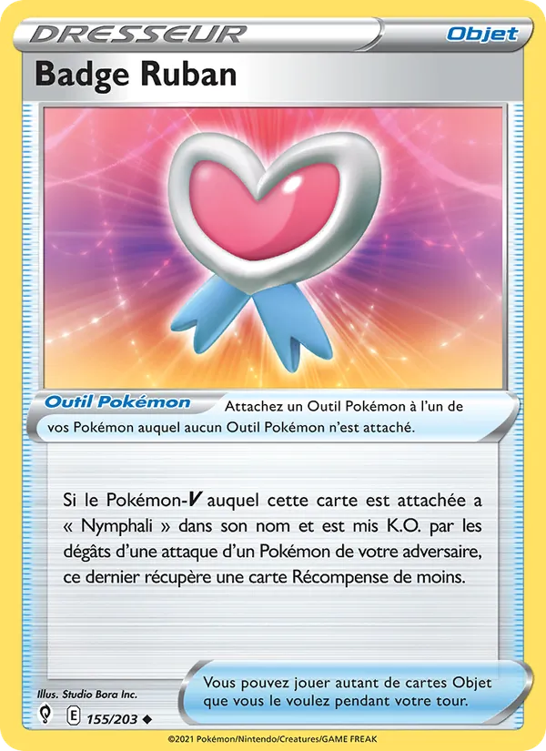 Carte Badge Ruban de l'extension Évolution Céleste, numéro 155/203