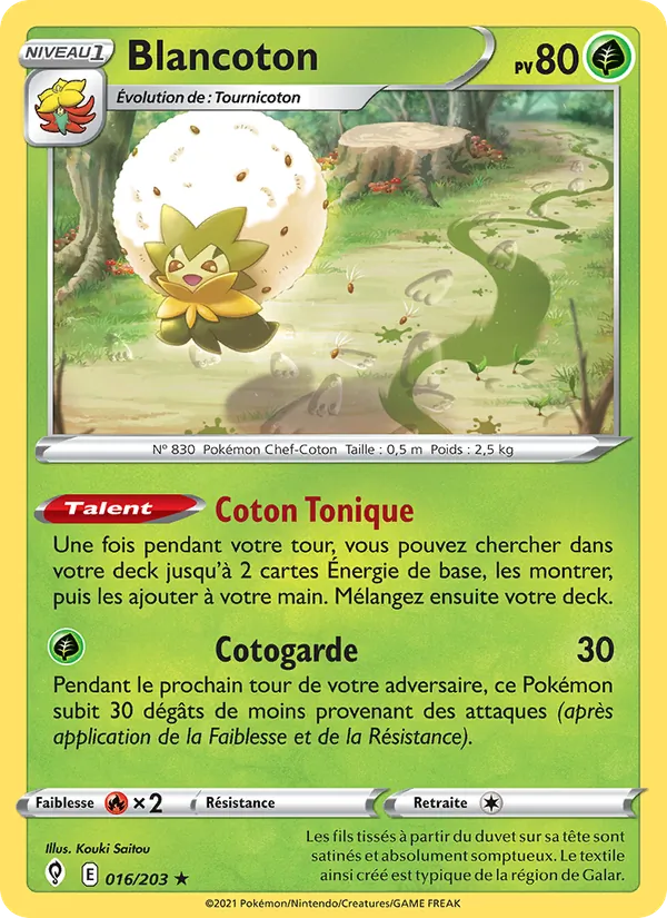 Carte Blancoton de l'extension Évolution Céleste, numéro 16/203