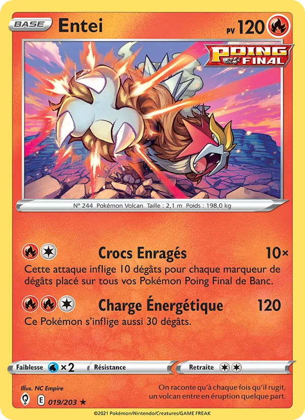 Carte Entei de l'extension Évolution Céleste, numéro 19/203