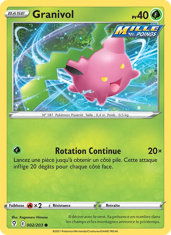 Carte Granivol de l'extension Évolution Céleste, numéro 2/203