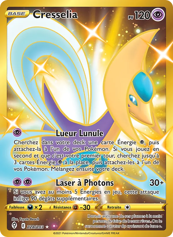 Carte Cresselia de l'extension Évolution Céleste, numéro 228/203