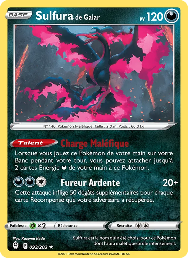 Carte Sulfura de Galar de l'extension Évolution Céleste, numéro 93/203