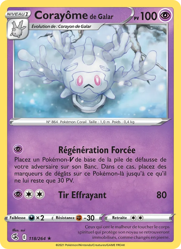 Carte Corayôme de Galar de l'extension Poing de Fusion, numéro 118/264
