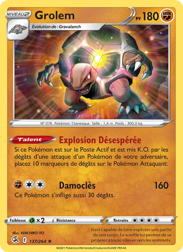 Carte Grolem de l'extension Poing de Fusion, numéro 137/264