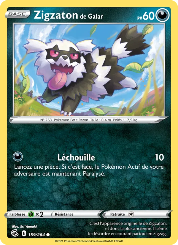 Carte Zigzaton de Galar de l'extension Poing de Fusion, numéro 159/264