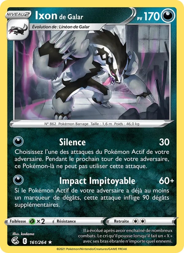 Carte Ixon de Galar de l'extension Poing de Fusion, numéro 161/264