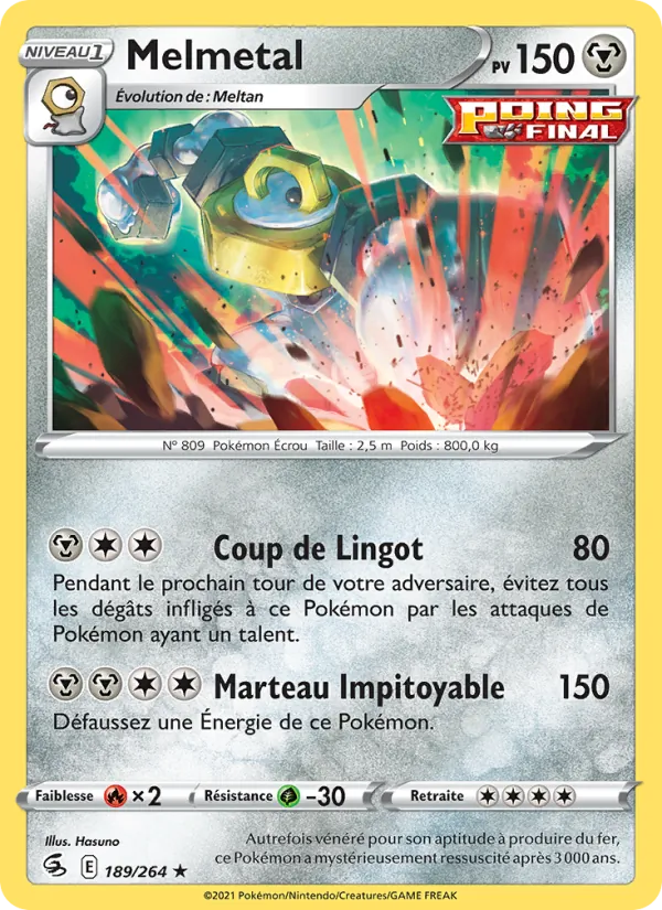 Carte Melmetal de l'extension Poing de Fusion, numéro 189/264