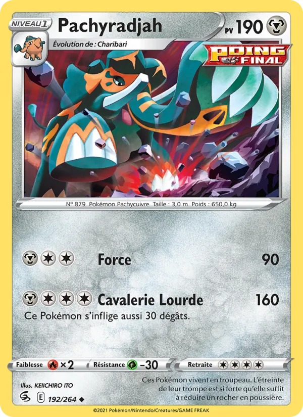 Carte Pachyradjah de l'extension Poing de Fusion, numéro 192/264