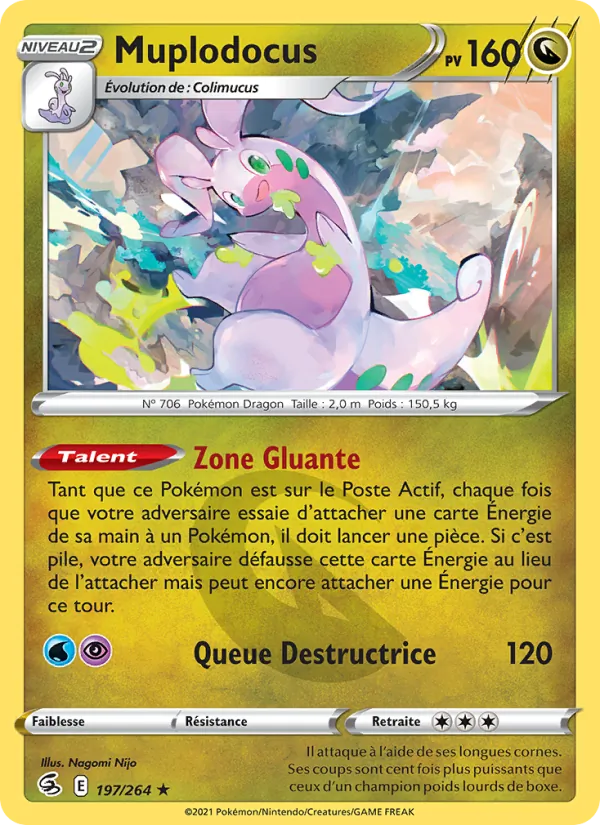 Carte Muplodocus de l'extension Poing de Fusion, numéro 197/264