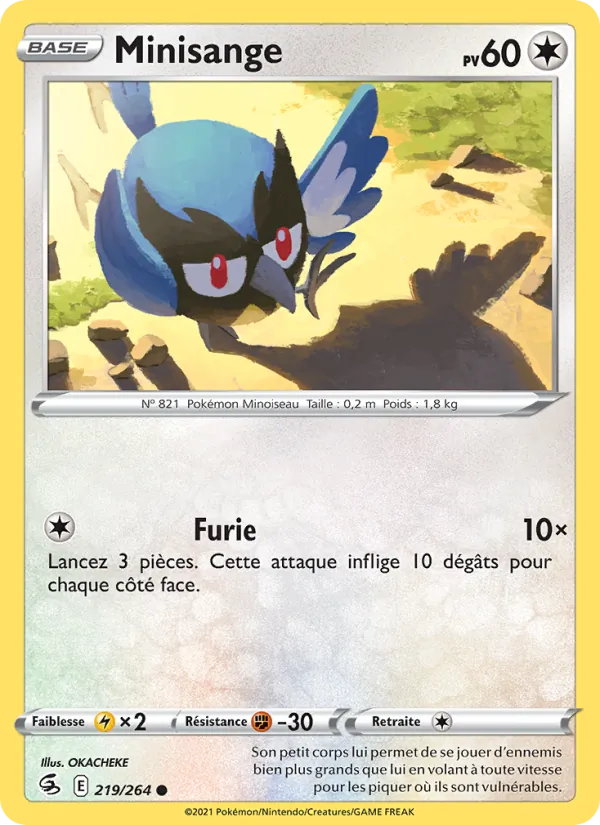 Carte Minisange de l'extension Poing de Fusion, numéro 219/264