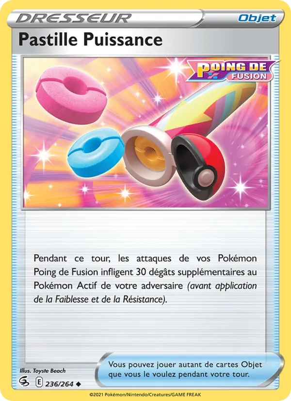 Carte Pastille Puissance de l'extension Poing de Fusion, numéro 236/264
