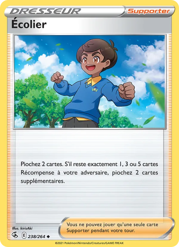 Carte Écolier de l'extension Poing de Fusion, numéro 238/264