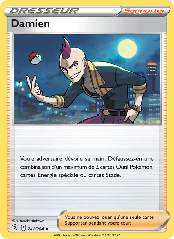 Carte Damien de l'extension Poing de Fusion, numéro 241/264