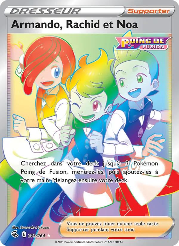 Carte Armando, Rachid et Noa de l'extension Poing de Fusion, numéro 273/264
