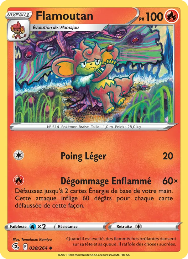 Carte Flamoutan de l'extension Poing de Fusion, numéro 38/264