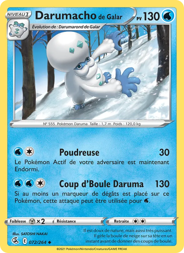 Carte Darumacho de Galar de l'extension Poing de Fusion, numéro 72/264
