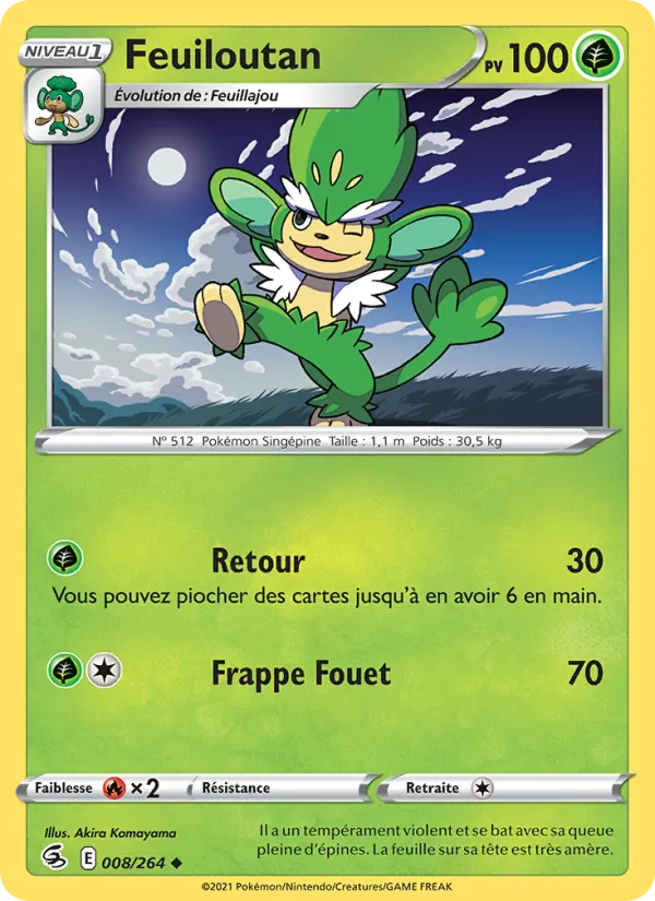 Carte Feuiloutan de l'extension Poing de Fusion, numéro 8/264