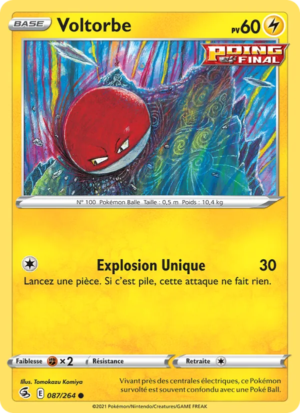 Carte Voltorbe de l'extension Poing de Fusion, numéro 87/264