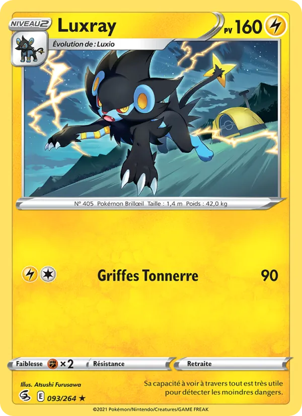 Carte Luxray de l'extension Poing de Fusion, numéro 93/264