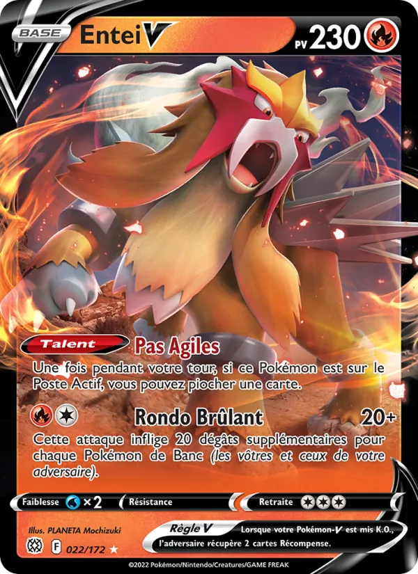 Carte Entei V de l'extension Stars Étincelantes, numéro 022/172