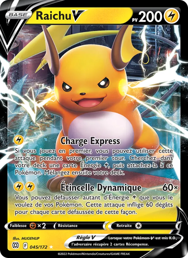 Carte Raichu V de l'extension Stars Étincelantes, numéro 045/172