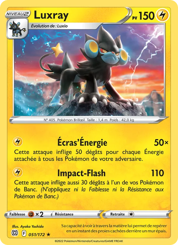 Carte Luxray de l'extension Stars Étincelantes, numéro 051/172
