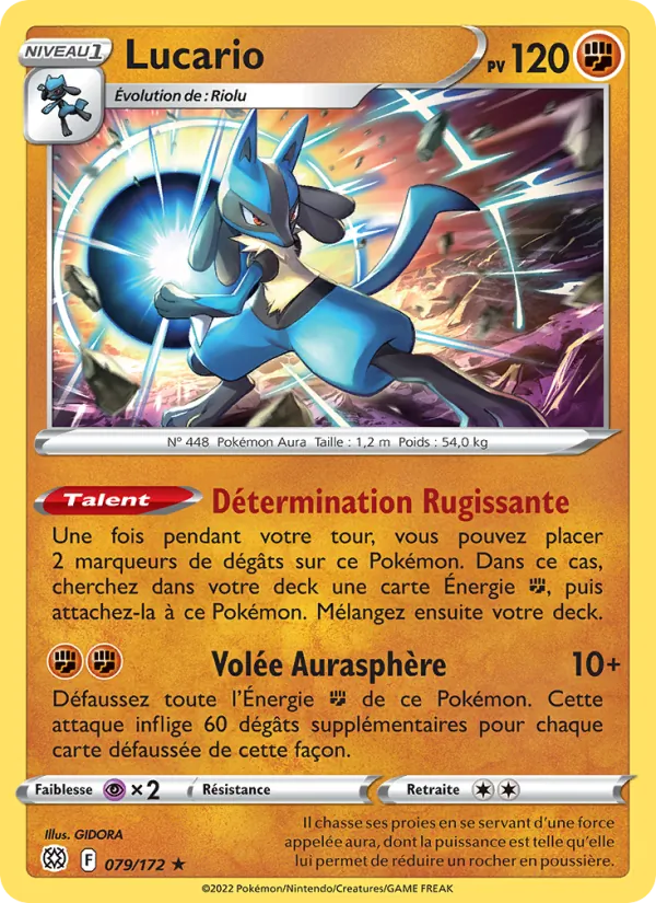 Carte Lucario de l'extension Stars Étincelantes, numéro 079/172