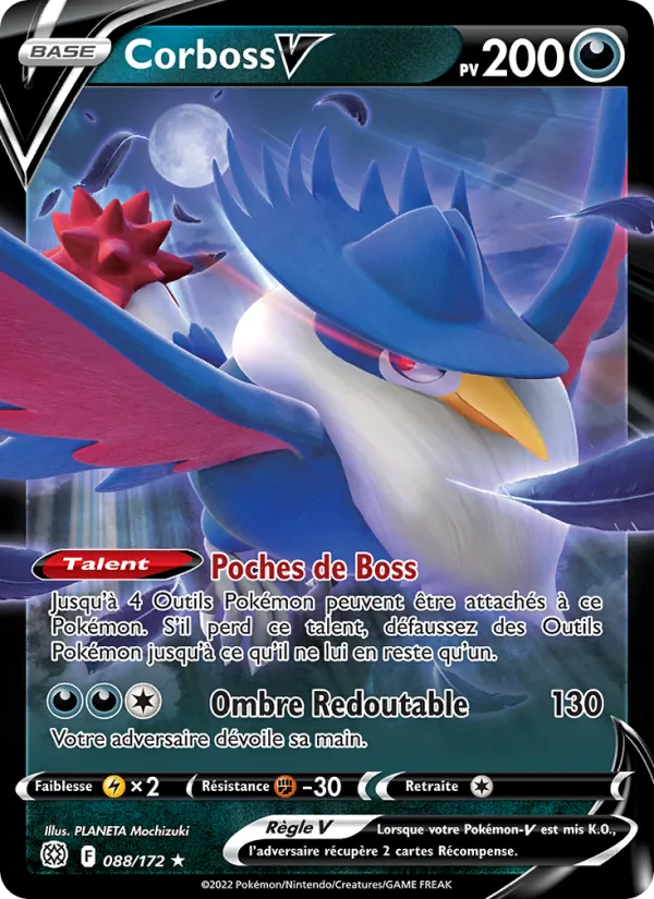 Carte Corboss V de l'extension Stars Étincelantes, numéro 088/172