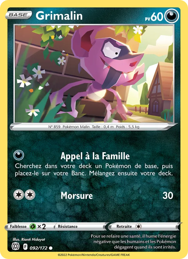 Carte Grimalin de l'extension Stars Étincelantes, numéro 092/172