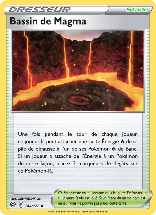 Carte Bassin de Magma de l'extension Stars Étincelantes, numéro 144/172