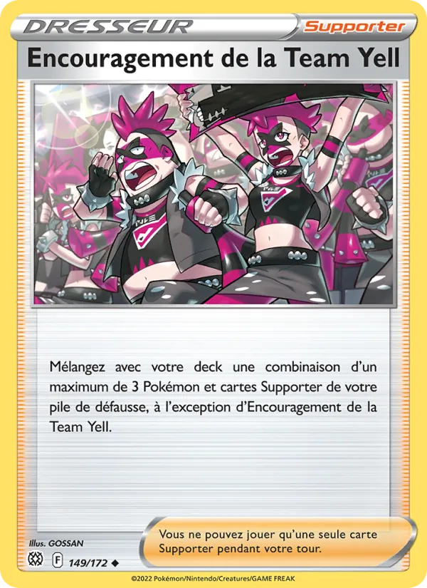 Carte Encouragement de la Team Yell de l'extension Stars Étincelantes, numéro 149/172