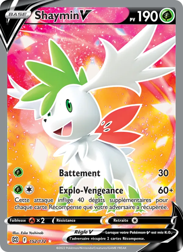 Carte Shaymin V de l'extension Stars Étincelantes, numéro 152/172