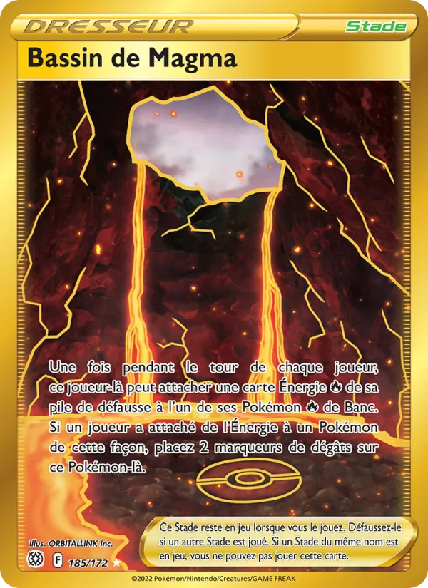 Carte Bassin de Magma de l'extension Stars Étincelantes, numéro 185/172