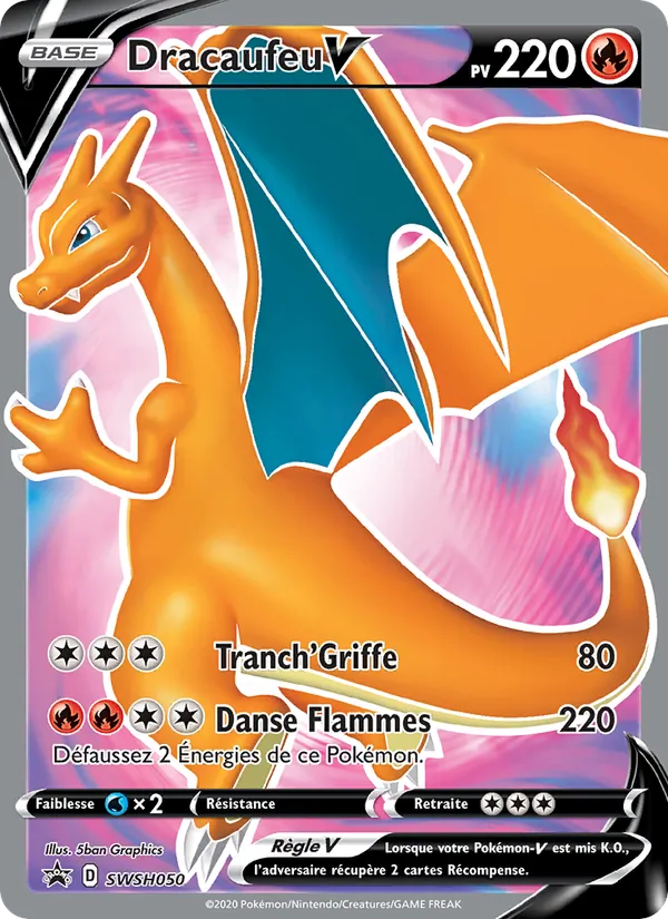 Carte Dracaufeu V de l'extension Promo SWSH, numéro SWSH050/307