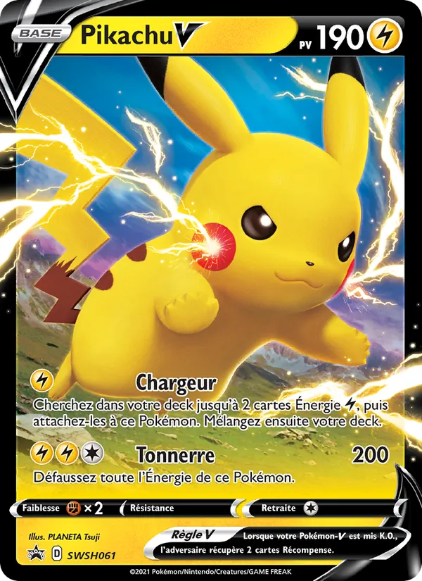 Carte Pikachu V de l'extension Promo SWSH, numéro SWSH061/307