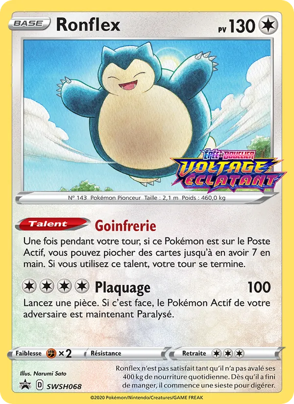 Carte Ronflex de l'extension Promo SWSH, numéro SWSH068/307
