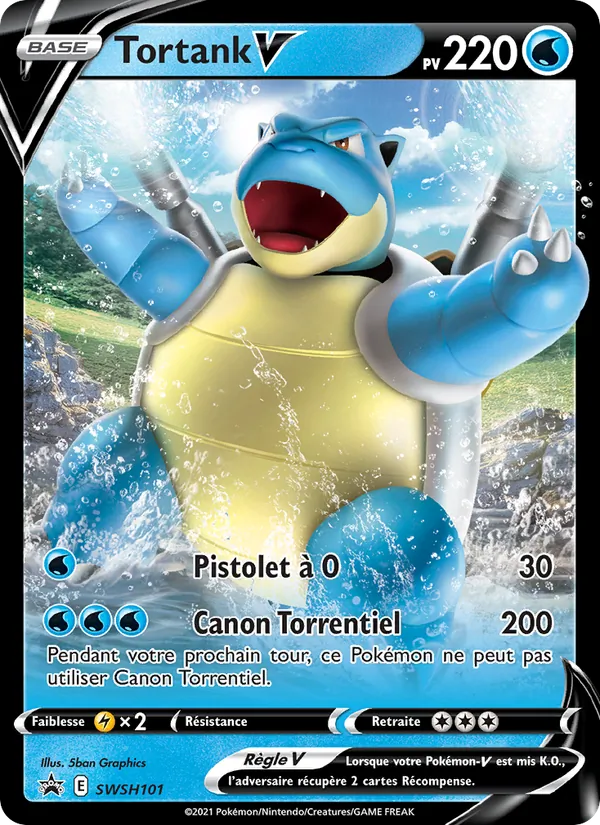 Carte Tortank V de l'extension Promo SWSH, numéro SWSH101/307