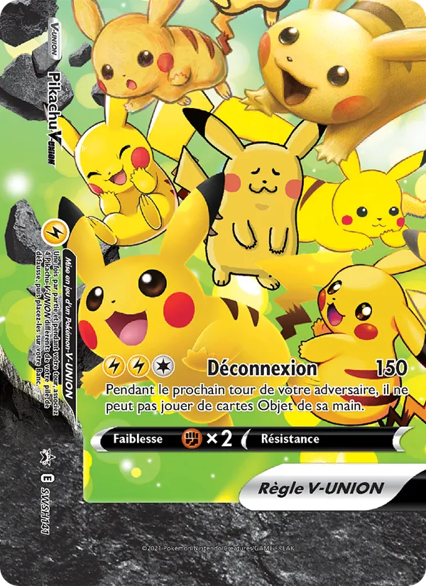 Carte Pikachu V-UNION de l'extension Promo SWSH, numéro SWSH141/307
