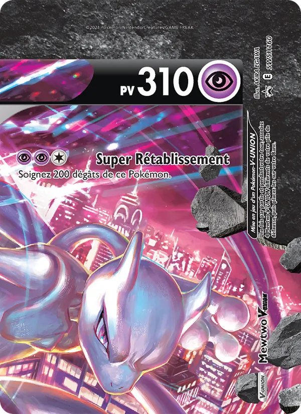 Carte Mewtwo V-UNION de l'extension Promo SWSH, numéro SWSH160/307