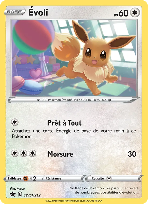 Carte Évoli de l'extension Promo SWSH, numéro SWSH212/307
