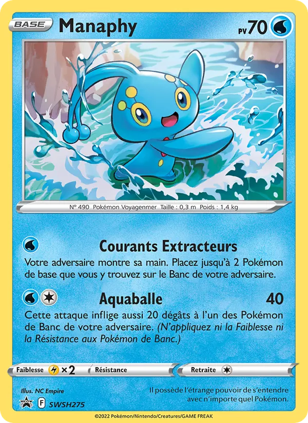 Carte Manaphy de l'extension Promo SWSH, numéro SWSH275/307
