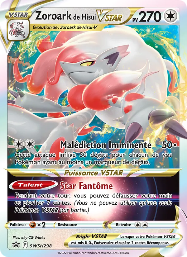 Carte Zoroark de Hisui VSTAR de l'extension Promo SWSH, numéro SWSH298/307