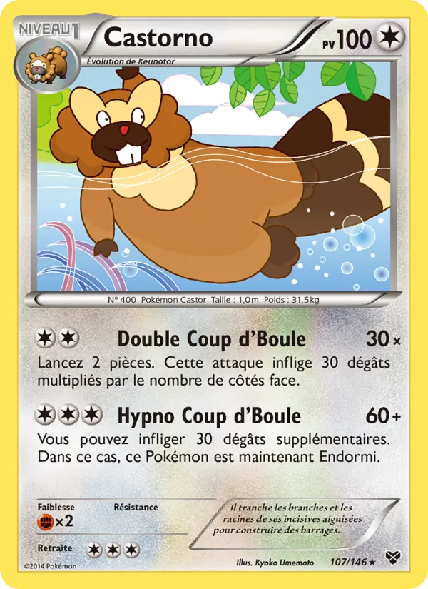 Carte Castorno de l'extension XY, numéro 107/146