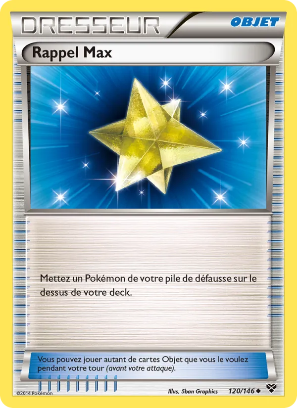 Carte Rappel Max de l'extension XY, numéro 120/146