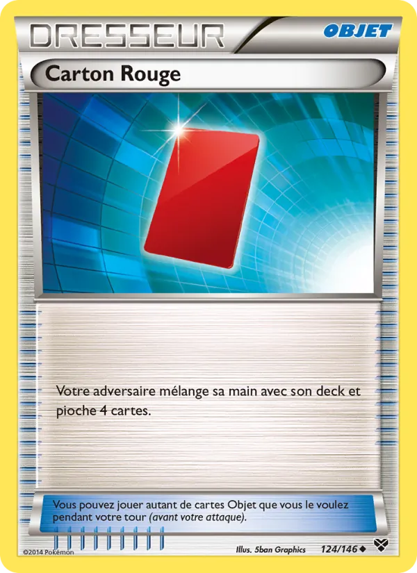 Carte Carton Rouge de l'extension XY, numéro 124/146