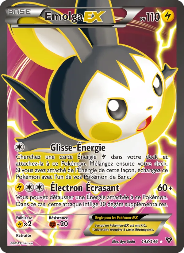 Carte Emolga EX de l'extension XY, numéro 143/146