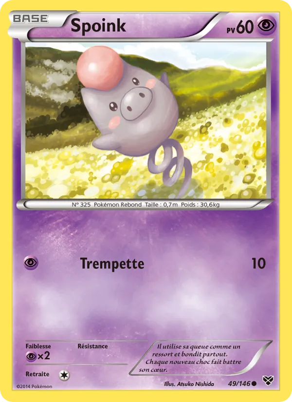 Carte Spoink de l'extension XY, numéro 49/146