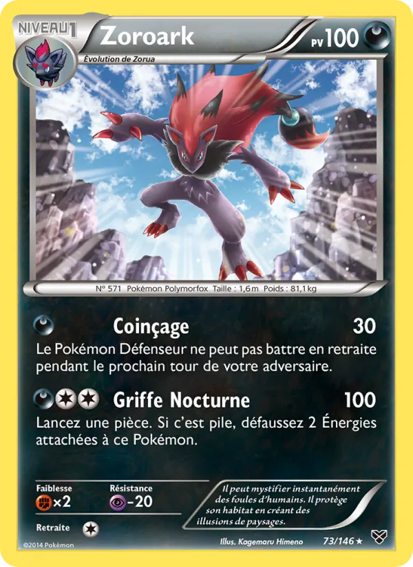 Carte Zoroark de l'extension XY, numéro 73/146