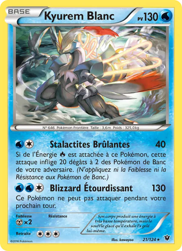 Carte Kyurem Blanc de l'extension Impact des Destins, numéro 21/124
