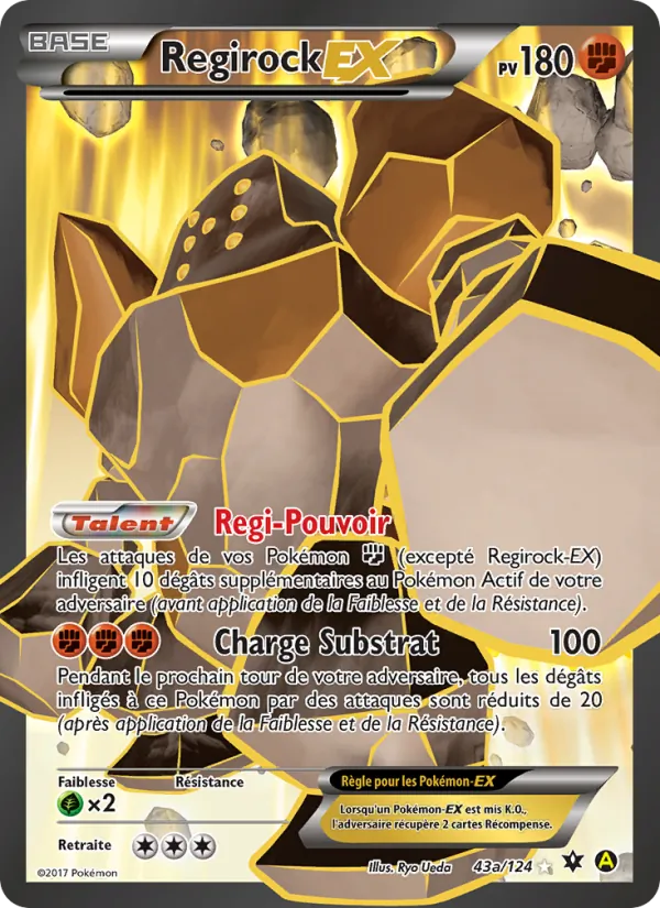 Carte Regirock EX de l'extension Impact des Destins, numéro 43/124